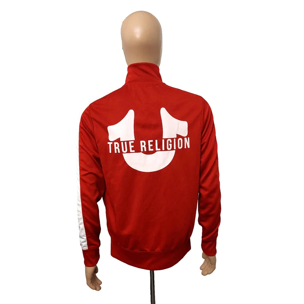 True Religion Brand Jeans Red & White Men's Sport Track Jacket Sz S NWOT